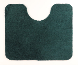Maatwerk: WC mat Soft donker groen 55cm breed x60cm antislip met uitsparing 21cm