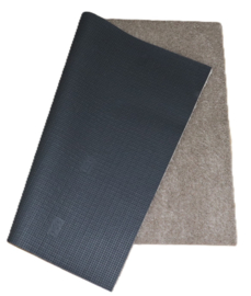 Bedmat Soft beige taupe 80x100cm antislip met rechte hoek