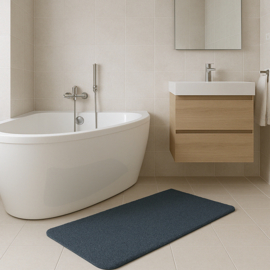 Badkamermat / loper Soft donker grijs 60cm x 180cm antislip