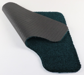 Maatwerk: WC mat Soft donker groen 55cm breed x60cm antislip met uitsparing 21cm