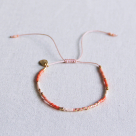 Miyuki armbandje oranje/nude/zalm/goldplated