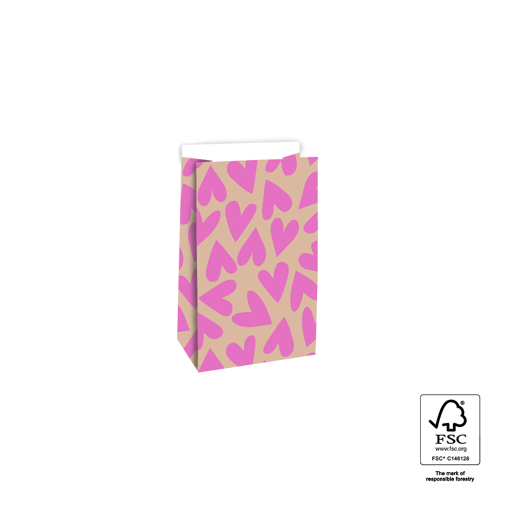 Blokzak | Maat S | Big Hearts Pink/Nude