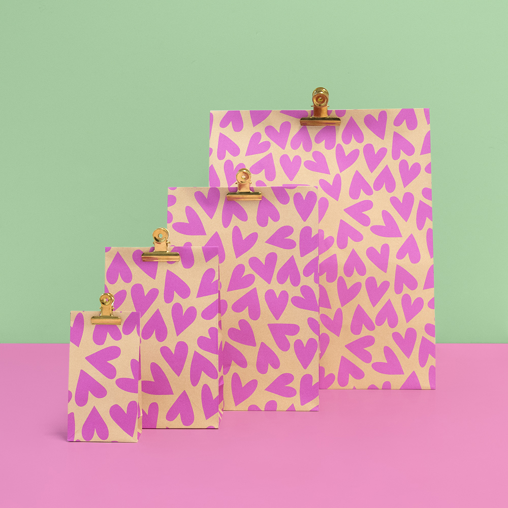 Blokzak | Maat XS | Big Hearts Pink/Nude