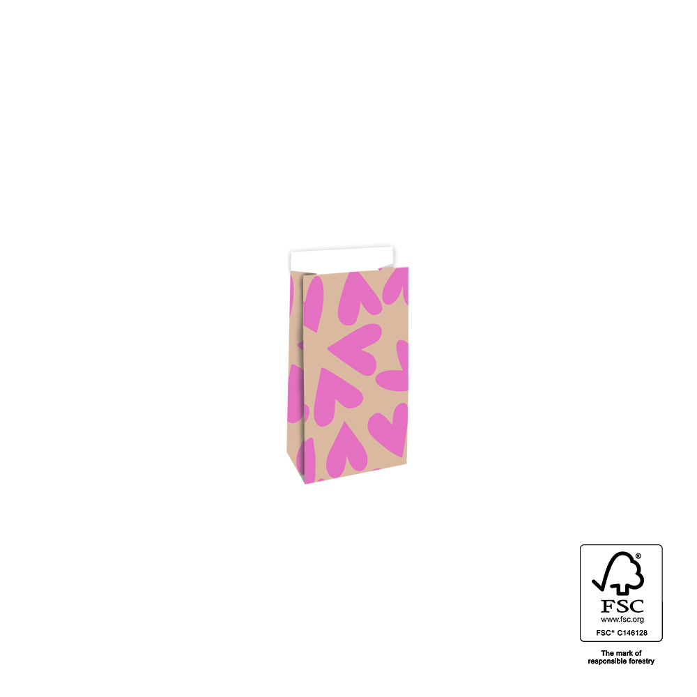 Blokzak | Maat XS | Big Hearts Pink/Nude