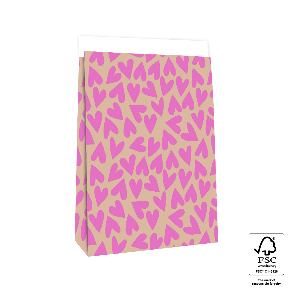 Blokzak | Maat L | Big Hearts Pink/Nude