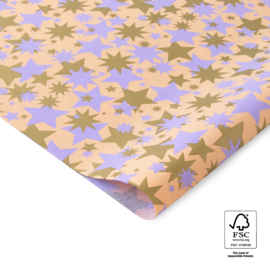 Vloeipapier | Big Stars | Lilac/Orange
