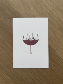 Kaart | Paraplu met bloemen