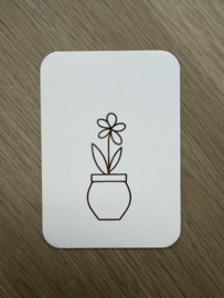 Mini kaart | Bloempot goudfolie