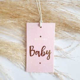 Cadeaulabel Birds and the Bees Welcome Baby Pink | 1 stuk
