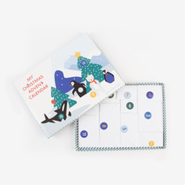 X-mas advent calender polar animals blue | 1 stuk