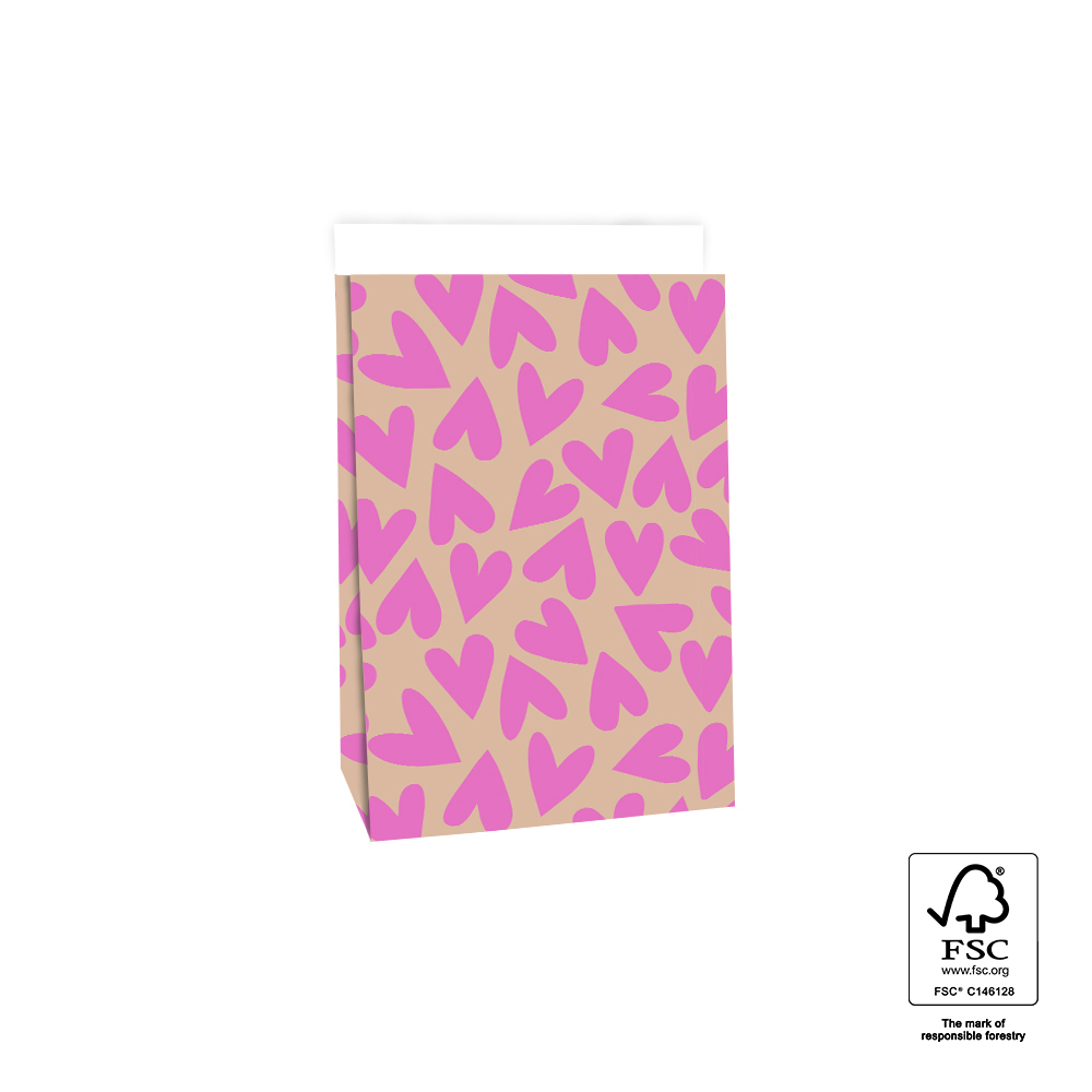 Blokzak | Maat M | Big Hearts Pink/Nude
