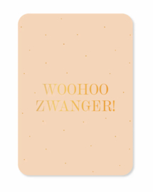 Kaart | Woohoo zwanger! (met goudfolie)