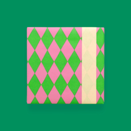 Inpakpapier | Harlequin Green/Pink - Nude