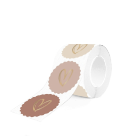 Sticker | Gouden hart roze/beige