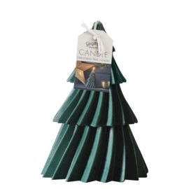 Donker groene kerstboom kaars