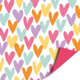 Inpakpapier | Hartjesregen multicolor