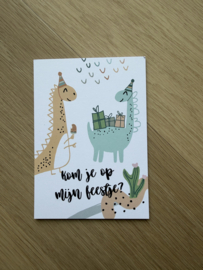 Kaart | Kom je op mijn feestje dino
