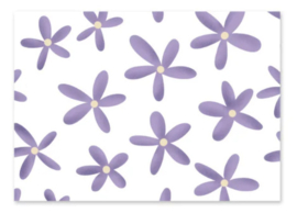 Kaart | Paarse bloemetjes