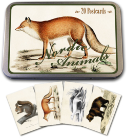 Blik met 20 kaarten (10 x 15 cm) 'nordic animals'