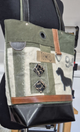 Plunje/Postzak shopper met 94  ruwhaar teckel