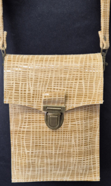 Telefoontasje L  cognac met streep