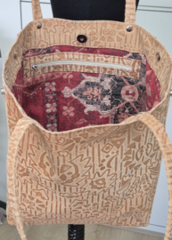 Shopper Model Teuntje suéde (geruwd) printleer