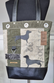 Plunje/Postzak shopper met 2 teckels