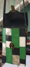 Telefoontasje L Patch & Match Groen-Zwart-Goud-Wit