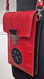 Telefoontasje L glossy rood met zwart pootje