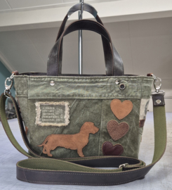 Plunje/postzak  Tote Handtas S model Boetje (25x20x12) met losse schouderband