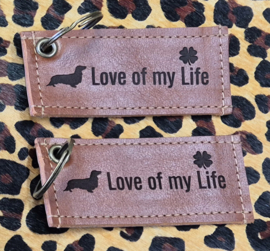 Sleutelhanger Love of my Life langhaar (bruin)