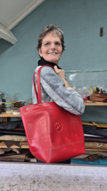 Shopper Grietje Rood met reliëfpootje
