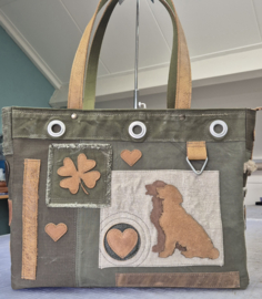 Plunje/postzak totebag L golden + vleugel