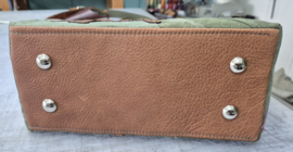 Plunje/postzak  Tote Handtas S model Boetje (25x20x12)knalroze en bruin