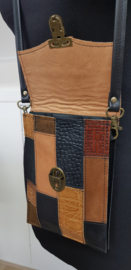 Telefoontasje L Patch & Match  bruin/zwart 02