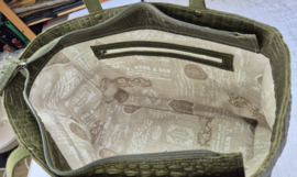 Tote Hand/schouder tas model JET croco groen