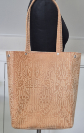 Shopper Model Teuntje suéde (geruwd) printleer