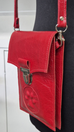 Telefoontasje L glossy rood met pootje