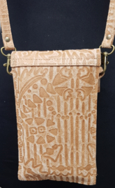 Telefoontasje M suède (geruwd) printleer