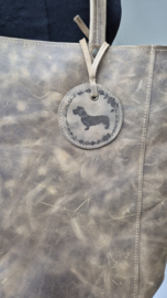 Shopper Model Teuntje pull-up leer teckel