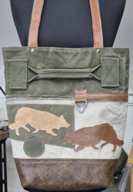 Plunje/Postzak shopper met 2x border