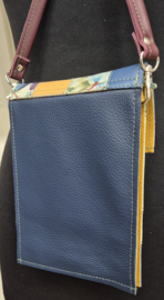 Telefoontasje L Patch & Match blauw, oker, bloemmotief