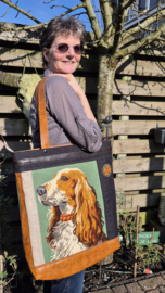 Grote shopper  Spaniel (vintage borduurwerk)