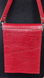 Telefoontasje L glossy rood met zwart pootje