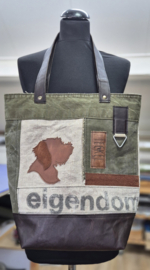 Plunje/Postzak shopper met teckel applicatie