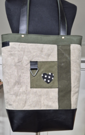 Plunje/Postzak shopper met teckel applicatie