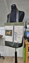 Plunje/Postzak shopper met 94 teckel applicatie