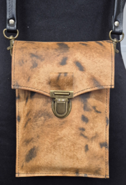 Telefoontasje L  cognac & zwart