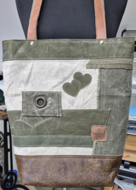 Plunje/Postzak shopper met 2x border