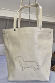Shopper Model Teuntje creme glossy kreukleer
